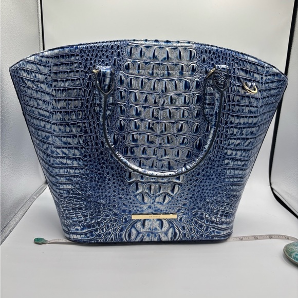 Brahmin Leather Large Tote Style Bag Coastal Blue Melbourne - Picture 12 of 16